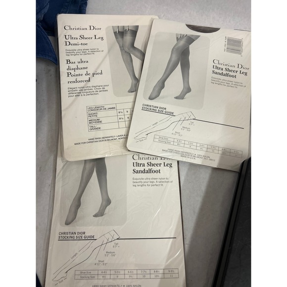 Vintage Christian Dior stockings for garters 3 pkg 6 pr. French Taupe 10 short - Picture 2 of 4